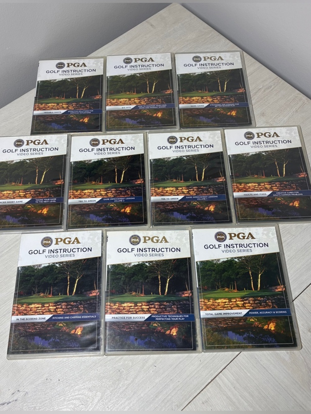 PGA Golf Instruction DVD Lot Of 10 Training Series Swing Lessons Coaching Guides